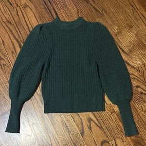Leith Dark Green Ribbed Sweater